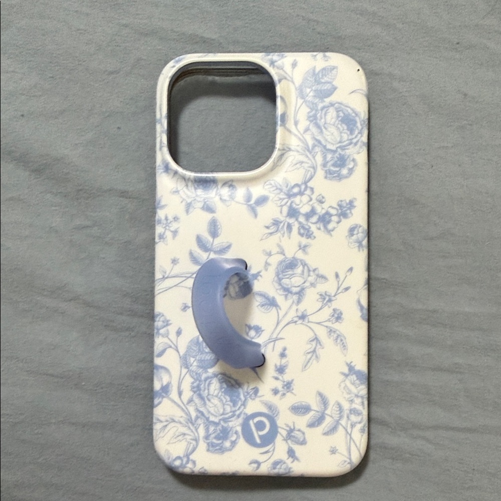 Floral blue and white loopy iPhone case